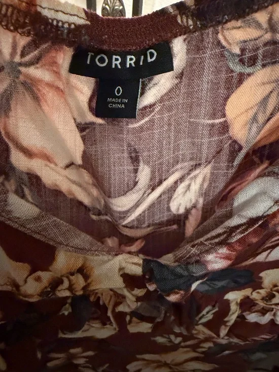 Torrid Rayon Slub Ruffle V-Neck - Picture 9 of 12